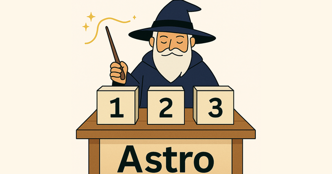A magician with a magic wand and 3 numbered boxes